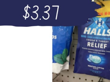 Economy Bags of Halls Cough Drops for $3.37 at Walgreens