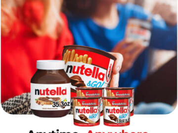 Big Jar of Nutella 35.3-Oz + 4-Packs Nutella & Go as low as $9.27 Shipped Free (Reg. $16.84) – Great Easter Basket Stuffer