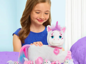 Unicorn Surprise Aria, White, Stuffed Animal Unicorn and Babies