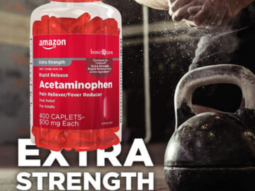 400-Count Amazon Basic Care Rapid Release Pain Relief Acetaminophen Caplets as low as $6.83 Shipped Free (Reg. $13.30) – 2¢/500mg Caplet