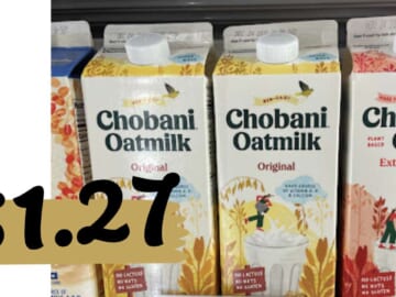 Get Chobani Oat Milk for Just $1.27 (reg. $5.55) at Publix
