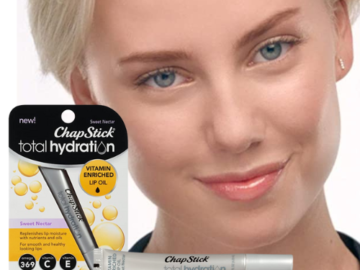 FOUR ChapStick Total Hydration Sweet Nectar Vitamin Enriched Lip Oil as low as $2.20 EACH After Coupon (Reg. $6) + Free Shipping – 1.2K+ FAB Ratings! + Buy 4, Save 5%
