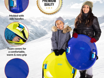 Saucer Sled with Foam Grips & Pull Cord Straps $9.99 (Reg. $24.29) – FAB Ratings! LOWEST PRICE