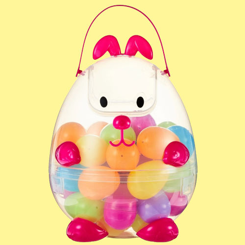 Jumbo Bunny Egg Carrier with 36 Easter Eggs $6.98 – 2 Colors, + Chick Carrier for the Same Price, Great for Egg Hunts, Storing Candy, and More