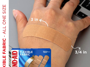 FOUR 100-Count Band-Aid Brand Sterile Flexible Fabric Adhesive Bandages as low as $4.57 EACH Box After Coupon (Reg. $7.62) + Free Shipping – 5¢/Bandage + Buy 4, Save 5%