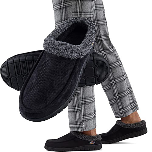Dickies Men’s Open and Closed Back Memory Foam Slippers, Black, XXL $16.25 (Reg. $29) –  With Indoor/Outdoor Sole