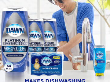 3-Count 22-Oz Dawn Ultra EZ-Squeeze Dishwashing Soap + 2x Scrub Sponges as low as $11.32 Shipped Free (Reg. $18.29)
