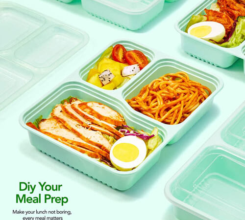 50-Pack 3-Compartment BPA-Free Meal Prep Containers  $22 After Code (Reg. $55) – $0.44/30-oz Container + Free Shipping – FAB Ratings!