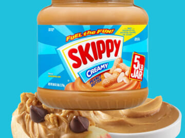 SKIPPY Creamy Peanut Butter, 5 Pound Jar as low as $8.14 Shipped Free (Reg. $10.53)