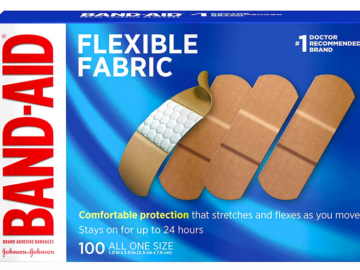 Band-Aid Brand Sterile Flexible Fabric Adhesive Bandages, 100 count only $5.72 shipped!