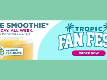 Free Smoothie at Tropical Smoothie Cafe