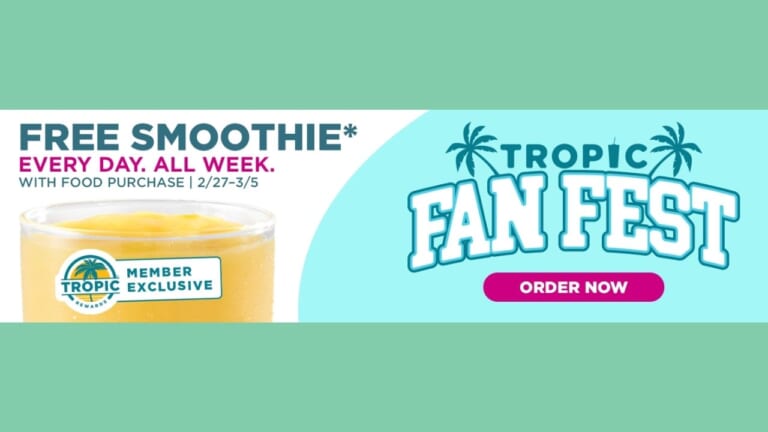 Free Smoothie at Tropical Smoothie Cafe