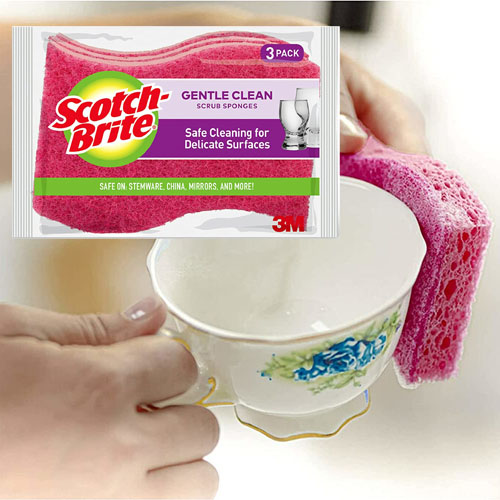 FOUR 3-Pack Scotch-Brite Brite Delicate Care Scrub Sponge as low as $3 EACH Shipped Free (Reg. $23.73) – $1/Sponge + Buy 4, save 5%