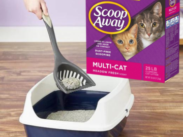 Scoop Away Multi-Cat Meadow Fresh Scented Clumping Clay Cat Litter, 25-lb Box $10.84 (Reg. $15) – FAB Ratings!