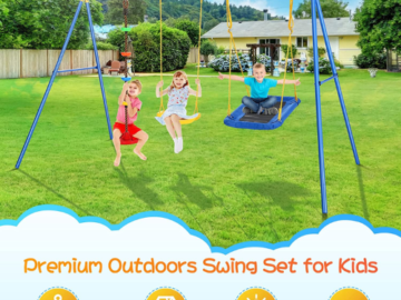 Put the thrill of the outdoors right in your own backyard with this 4 in 1 Swing Sets for Backyard for just $159.99 After Code (Reg. $319.98) + Free Shipping