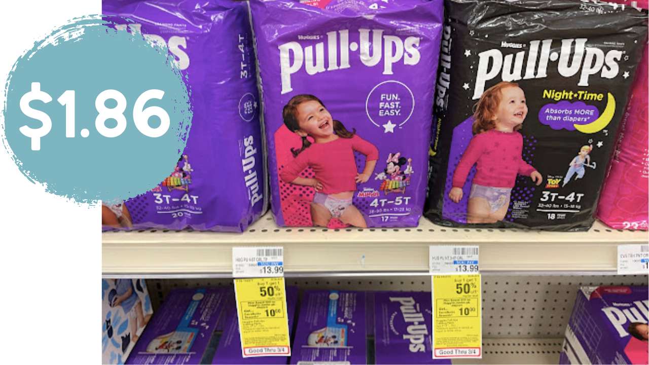Get Huggies Diapers or Pull-Ups for $1.86 (reg. $13.99)!