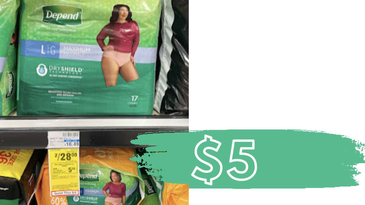 Depends Products $5 a Pack at CVS (reg. $16.50)