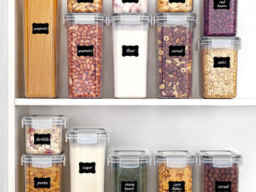 24-Pieces Plastic Kitchen and Pantry Organization Canisters $33.99 Shipped Free (Reg. $53.13) – 4 Different Sizes, Includes 24 Labels