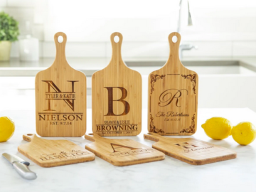 Personalized Bamboo Serving Boards only $19.29 shipped!