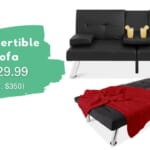 Faux Leather Convertible Sofa Bed $210 (reg. $350)