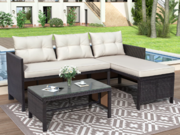 3-Piece Patio Furniture Sectional Set $289.99 Shipped Free (Reg. $800)