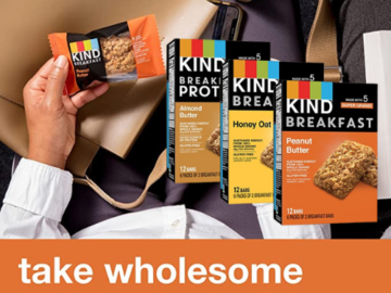 18-Count KIND Breakfast Bars, Variety Pack as low as $10.19 After Coupon (Reg. $17) + Free Shipping  – 57¢/Pouch – Honey Oat, Almond Butter, Peanut Butter