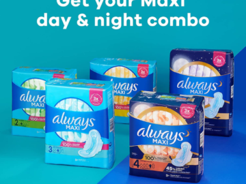 Save BIG on Always Maxi Feminine Pads from as low as $6.95 After Coupon (Reg. $10.47+) + Free Shipping – 11¢/Pad