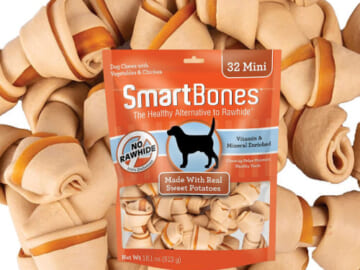 32 Count SmartBones Mini Chews with Real Sweet Potato as low as $10.84 After Coupon (Reg. $14.45) + Free Shipping – $0.34 /Chew, Rawhide-Free