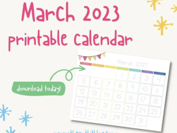 Free Printable March 2023 Tracing Calendar