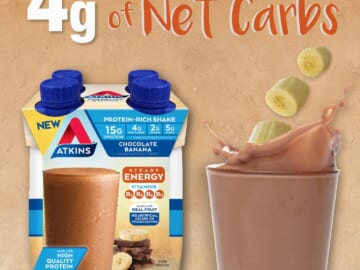 12-Pack Atkins Chocolate Banana Protein-Rich Shake as low as $15.25 Shipped Free (Reg. $25) – $1.27/11-oz carton, Keto-Friendly and Gluten Free