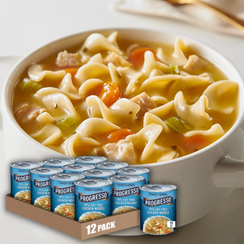 12-Pack Progresso Traditional Fat Free Chicken Noodle Soup as low as $14.03 After Coupon (Reg. $26.16) + Free Shipping – $1.17/ 19 Oz Can