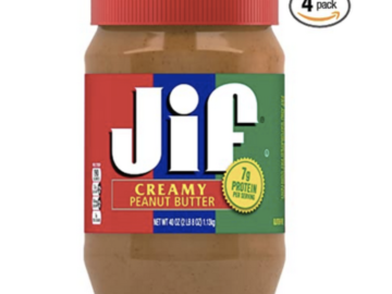 Jif Creamy Peanut Butter, 40 Ounces (Pack of 4) only $18.98 shipped!