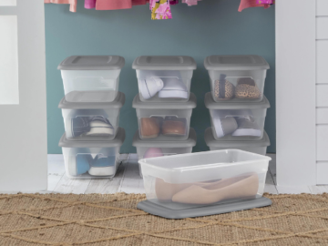 10-Pack 6-Qt Sterilite Clear Plastic Storage Boxes w/ Gray Lids $10.98 (Reg. $28) – $1.10/Box
