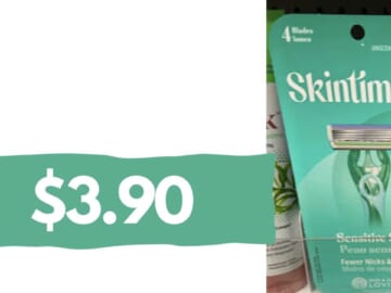 4 ct. Skintimate Sensitive Disposable Razors for $3.90