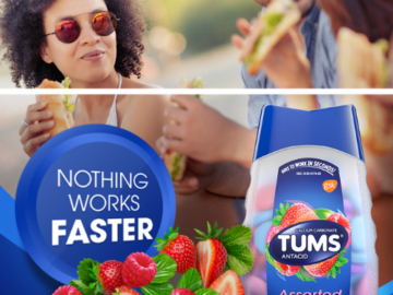 96-Count TUMS Antacid Chewable Tablets, Assorted Berries as low as $2.10 After Coupon (Reg. $4.49) + Free Shipping – 2¢/Tablet