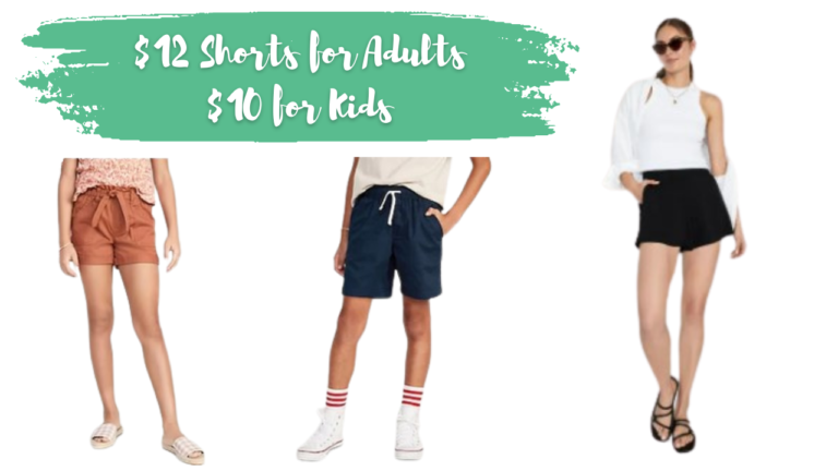 Old Navy | $12 Shorts For Adults & $10 For Kids – Today Only