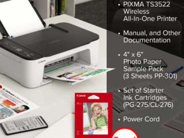 Canon PIXMA All-In-One Wireless InkJet Printer $44 Shipped Free (Reg. $69) – 50-Sheet Glossy Photo Paper Included