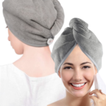 Speeds Up Drying Time and Minimize Hair Damage with 54% OFF 2-Pack Microfiber Hair Towel Wrap!! $9.57 After Coupon, 8X MORE ABSORBENT