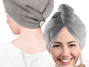Speeds Up Drying Time and Minimize Hair Damage with 54% OFF 2-Pack Microfiber Hair Towel Wrap!! $9.57 After Coupon, 8X MORE ABSORBENT