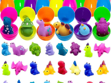 24-Count Plastic Prefilled Easter Eggs with Dinosaur Mochi Squishy Toys $12.99 (Reg. $17) – FAB Ratings! – 54¢ each