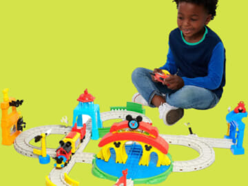 35-Piece Disney Junior Mickey Mouse Around Town Track Set $23.59 (Reg. $53) – Includes Remote Control Toy Train, Accessories, and Sounds, Amazon Exclusive