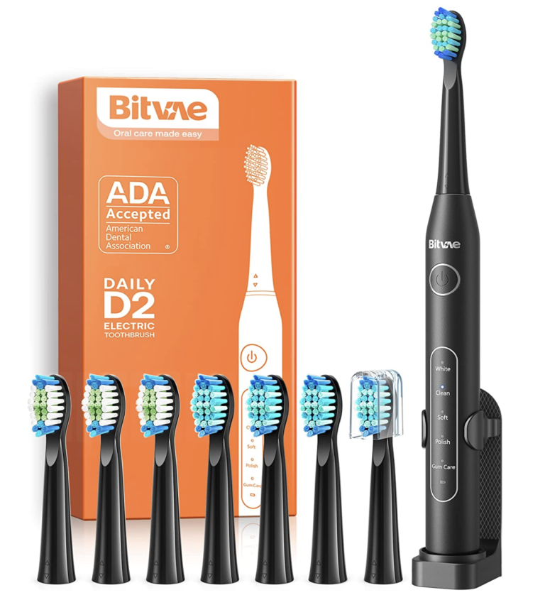 *HOT* Rechargeable Ultrasonic Electric Toothbrush with 8 Brush Heads for just $13.74 with free Prime shipping!