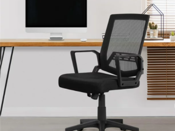 Stay comfortable and productive at work with Easyfashion Mid-Back Mesh Adjustable Ergonomic Computer Chair, Black $49.99 Shipped Free (Reg. $64)