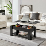 Stay organized this season with SMILE MART Modern 38.6″ Wood Lift Top Coffee Table with Lower Shelf, Black for just $69.29 Shipped Free (Reg. $88.20)