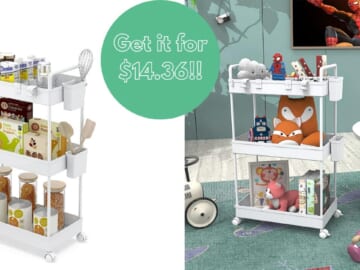 Amazon | 3-Tier Rolling Cart Only $14.36 With Code