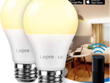 Today Only! 2-Pack Smart LED Light Bulbs $10.99 (Reg. $14.99) – Compatible with Alexa & Google Home, $5.50/bulb!