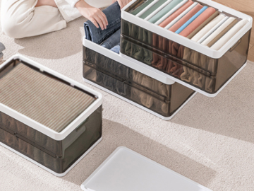 Double Your Wardrobe Space with 67% OFF 3 Pack 18 Qt Foldable Closet Organizers and Storage!! $24.99 After Code + Free Shipping, Translucent & Stackable Design