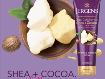 Jergens Shea + Cocoa Butter Body Lotion 8.5oz Bottle as low as $4.26 After Coupon (Reg. $10.49) + Free Shipping -Deep Conditioning Moisturizer, with Vitamins E & B3