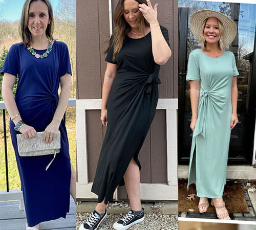 Tie Front Short Sleeve T Shirt Maxi Dress $13.39 After Code + Coupon (Reg. $30) + Free Shipping – 8 Colors, S-2XL