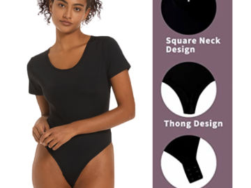 Wear something comfortable and modest with Round Neck Short Sleeve Bodysuits for Women for just $13.99 After Code (Reg. $27.99)